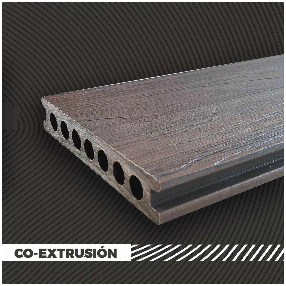 deck texturado wpc madera plastica co-extrusión co-extruido 2 capas